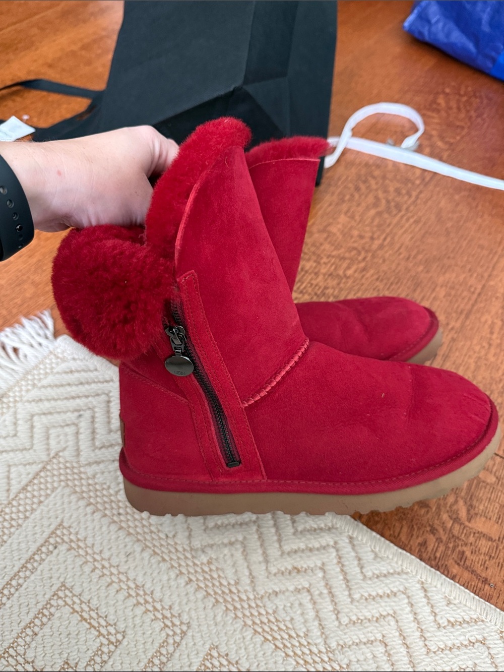 Women’s red Ugg boots